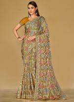 Soft Organza Multi Colour Wedding Wear Printed Saree